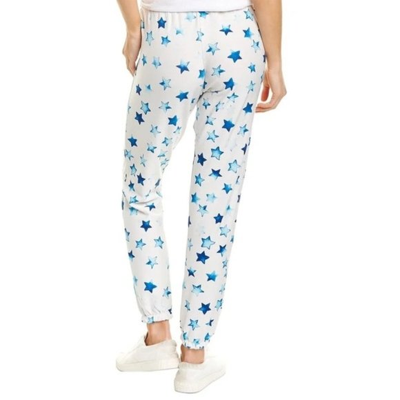 Chaser Blue Stars  Print Jogger Sweatpants White - Picture 2 of 2